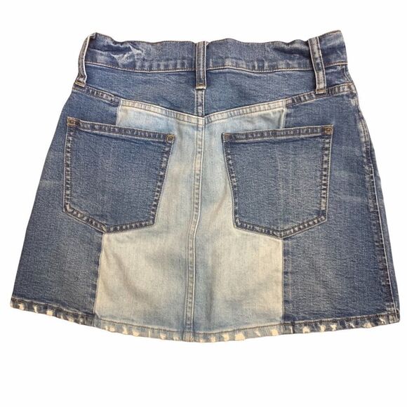 Madewell McCarren Two Tone Patchwork Skirt Size 26 - Picture 4 of 5